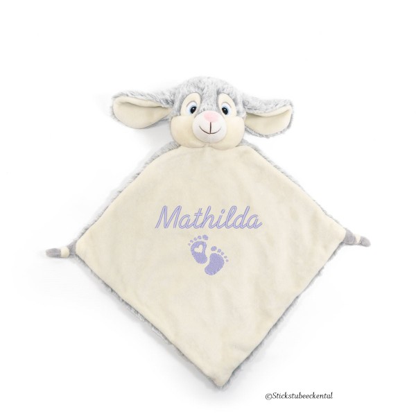 Schnuffeltuch Hase mit Schreibschrift